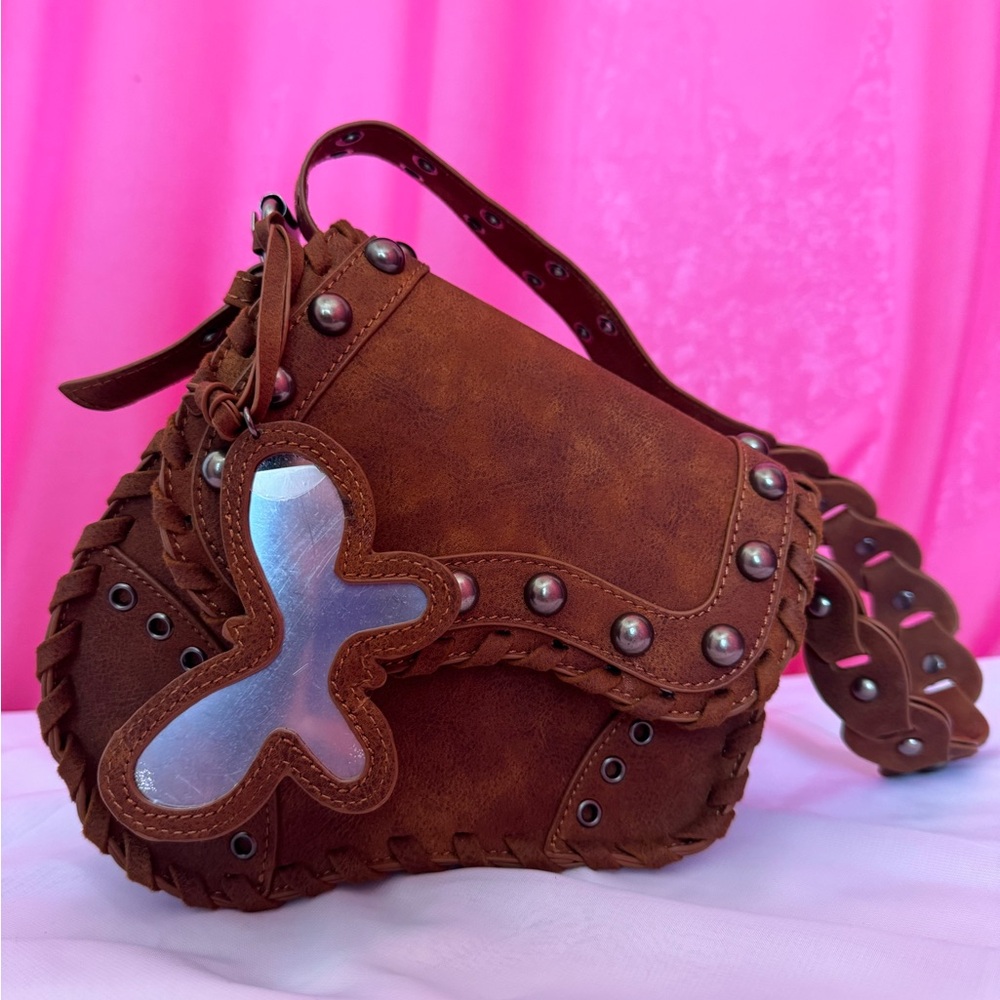 Brown butterfly shoulder bag NWOT